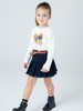 4906 Mini Girls Denim Skirt with Belt - Dark