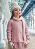 4918 Mini Girls Combined Knit Dress - Rose