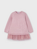 4918 Mini Girls Combined Knit Dress - Rose