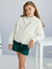 7317 Mayoral Tween/Teen Girls Fuzzy Zippered Hoodie - Natural