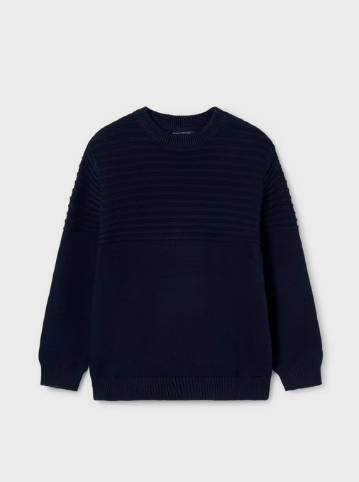 7392 Mayoral Tween/Teen Boys Jaquard Jumper - Navy