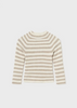 2046 Baby & Toddler Girls Natural Striped Knit Mockneck - Bark