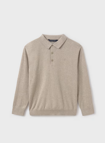 7103 Mayoral Tween/Teen Boys Knit Polo - Sand