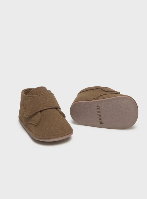 9784 Baby Boy Ultrasuede Car Shoes - Camel