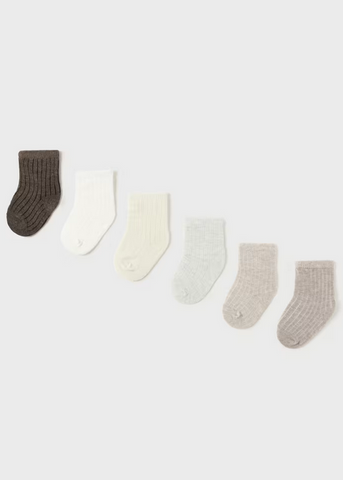 9758 Baby & Toddler 6-Piece Sock Set - Neutrals