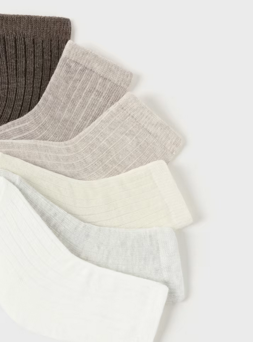 9758 Baby & Toddler 6-Piece Sock Set - Neutrals