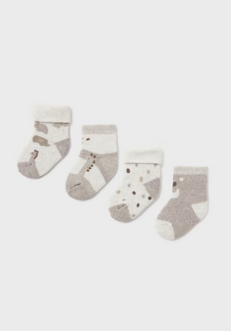 9759 Baby & Toddler 4-Piece Animal Print Sock Set - Tiramisu