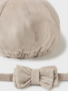 9771 Baby Boy Beret and Suspenders Set - Neutral Toasted Almond