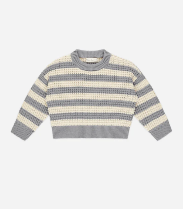 Rylee + Cru Knit Aspen Sweater - Dusty Blue Stripe