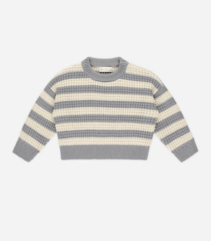 Rylee + Cru Knit Aspen Sweater - Dusty Blue Stripe