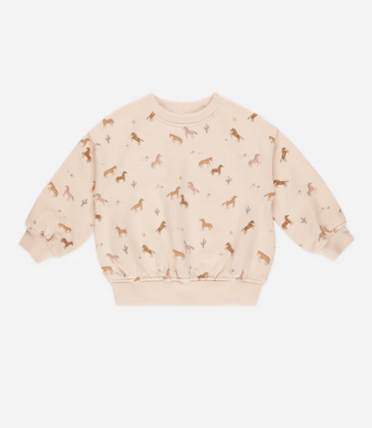 Rylee + Cru Relaxed Sweatshirt - Horses, Shell