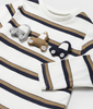 2037 Baby & Toddler Printed 3D Puffy Cars L/S Striped TShirt - Tan/Navy