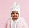 Blueberry Hill Knit Unicorn Hat, White/Gold