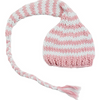 Blueberry Hill Knit Lucy Braided Striped Hat - Pink/White