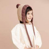 Blueberry Hill Bonnet Knit PomPom Hat w/Tie - Gender Neutral/UNISEX, Brown/Hazelnut