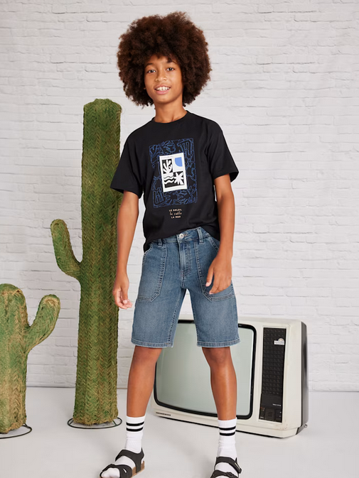 6204 Mayoral Tween/Teen Boys Denim Bermuda Shorts - Medium Wash