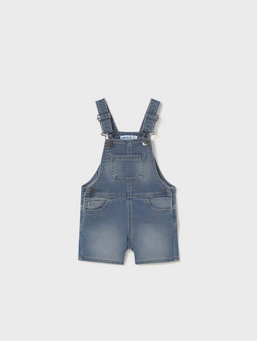 1645 Baby & Toddler Soft Denim Short Overalls - Medium Wash