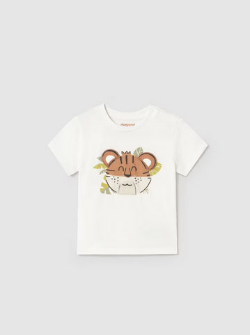 1055 Baby & Toddler Interactive Tiger Tshirt - Cream