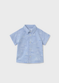 1112 Baby & Toddler Nautical Sailboat Print Collared Shirt - Blue Boats