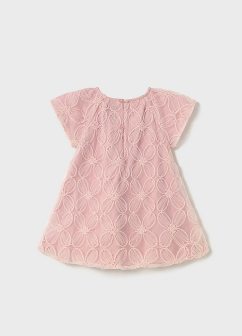 1982 Baby & Toddler Embroidered Tulle Dress - Rose