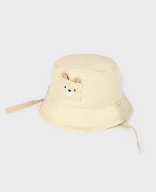 9881 Mayoral UNISEX Reversible Bucket Sun Hat - Neutral Teddy Bears