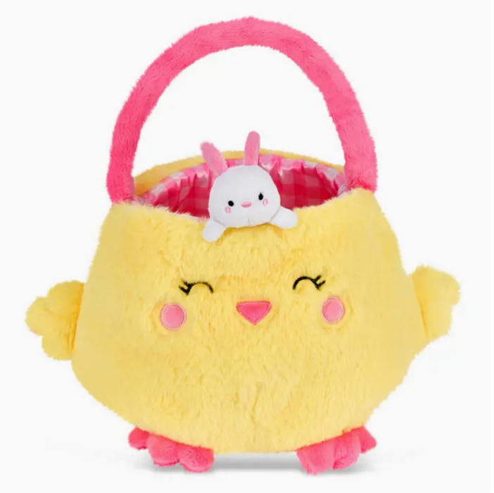 Plush Easter Basket - Large, Plush Yellow Chick