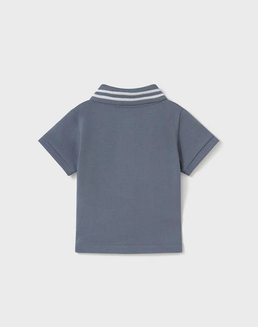 190 Mayoral Infant/Toddler Boy Eco-Cotton S/S Essential Polo Shirt - Star Chalky Blue
