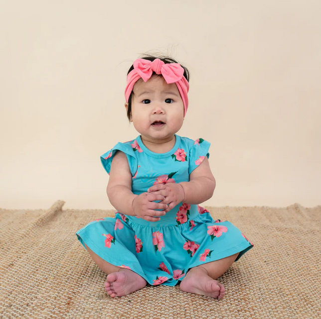 Kyte Bamboo Twirl Bodysuit Dress Hibiscus – Bubble Belly moms