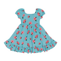 Kyte Puff Sleeve Twirl Dress - Hibiscus