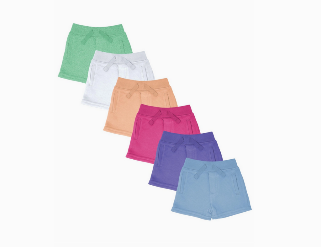 UNISEX Toddler and Mini French Terry Play Shorts w/Pockets, Cantaloupe