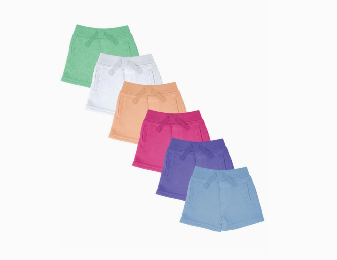 UNISEX Toddler and Mini French Terry Play Shorts w/Pockets, Cantaloupe
