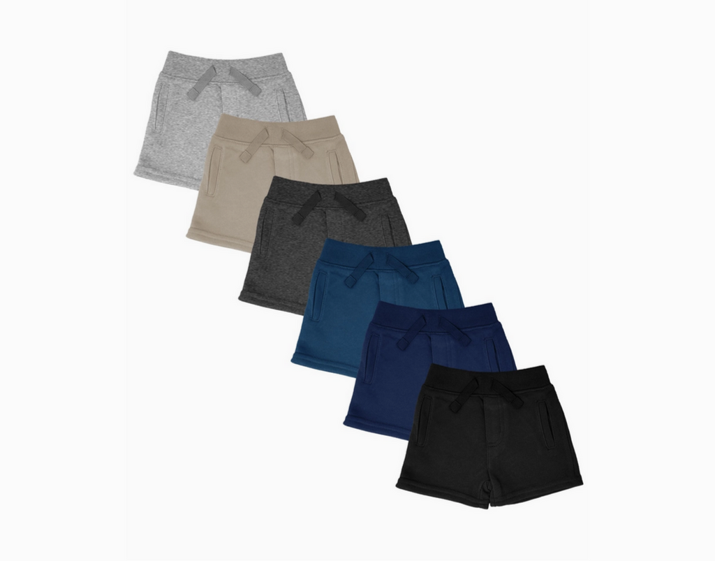 UNISEX Toddler and Mini French Terry Play Shorts w/Pockets, Sand