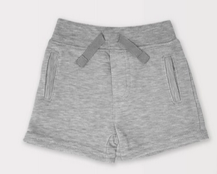UNISEX Toddler and Mini French Terry Play Shorts w/Pockets, Light Grey