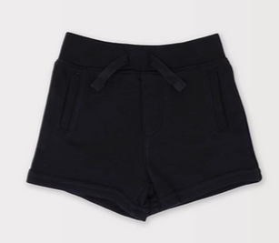 UNISEX Toddler and Mini French Terry Play Shorts w/Pockets, Black