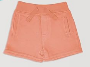 UNISEX Toddler and Mini French Terry Play Shorts w/Pockets, Cantaloupe