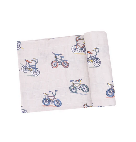 Angel Dear Cotton Muslin Swaddle Blanket - UNISEX Bikes