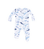 Angel Dear Bamboo L/S 2 Way Zipper Footie - Blue Whales