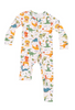 Angel Dear Bamboo L/S 2 Way Zipper Convertible Romper - Veggie Dinos