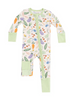 Angel Dear Bamboo L/S 2 Way Zipper Convertible Romper - UNISEX Light Veggie Patch