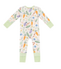 Angel Dear Bamboo L/S 2 Way Zipper Convertible Romper - UNISEX Light Veggie Patch