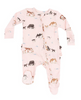 Angel Dear Bamboo 2 Way Zippered RUFFLED Footie - Cow Families Pink