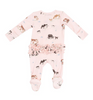 Angel Dear Bamboo 2 Way Zippered RUFFLED Footie - Cow Families Pink