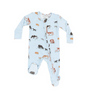 Angel Dear Bamboo L/S 2 Way Zipper Footie - Cow Families Blue