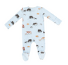 Angel Dear Bamboo L/S 2 Way Zipper Footie - Cow Families Blue