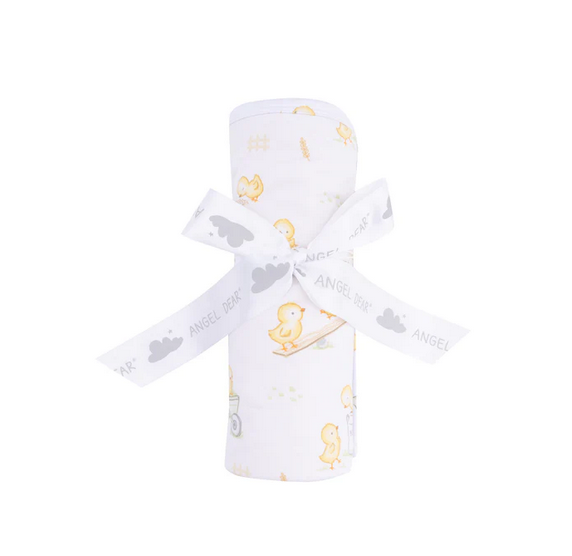 Angel Dear Bamboo 2 Ply Burp Cloth with Binding - UNISEX Baby Chicks Yellow