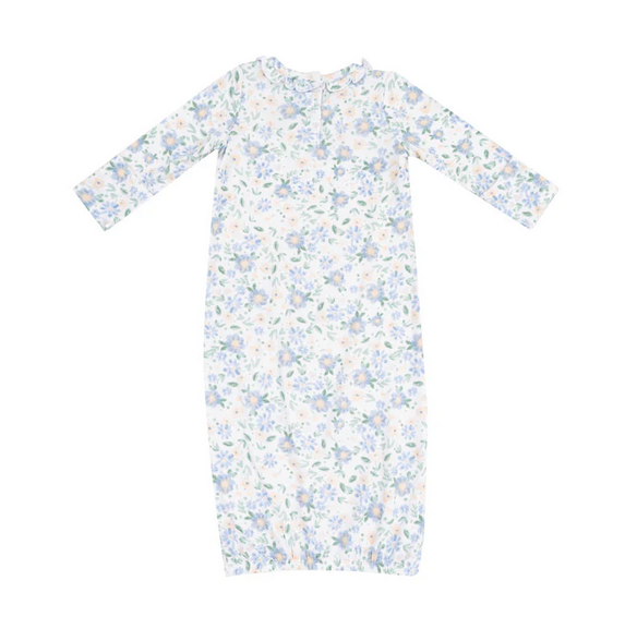 Angel Dear Bamboo L/S Kimono Elastic Opening Sleep Gown, Baby Veronica Blue Floral