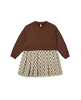 Rylee + Cru Mini Girls Sweatshirt Dress, Vintage Bloom Brown