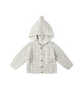 Rylee + Cru UNISEX Knit Tassel Hooded Cardigan Sweater - Oatmeal Speckle
