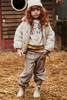 4575 Mini Girls Wide Leg Soft Velour Corduroy Pants - Mole Tan