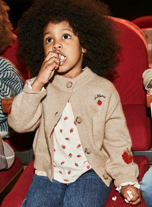 4309 Mini Girls Fantasy Knit Cardigan Sweater - Le Marais Strawberries